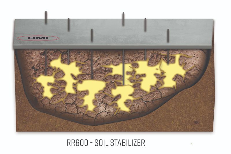 Voids in the soil filled with soil stabilizing foam